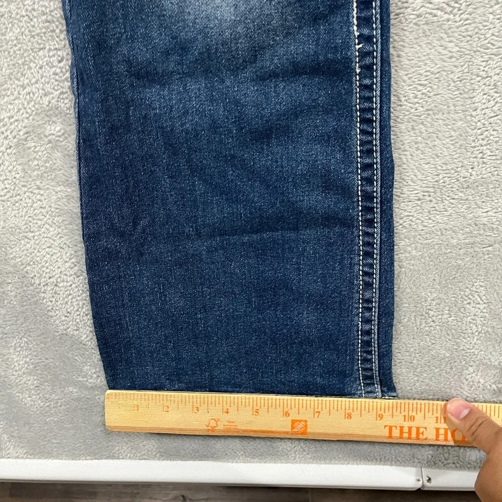 Copper Flash Curvy Bootcut Leg Jeans Women 14 (Fits 34x30) Blue Denim Distressed